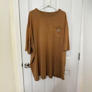 Men’s 4XL Carhartt Brown Tee Shirt with Logo Patch